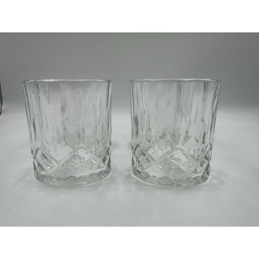 4 VINTAGE MAKERS MARK 46 Whiskey Rocks Glass Embossed Logo Tumbler Glass